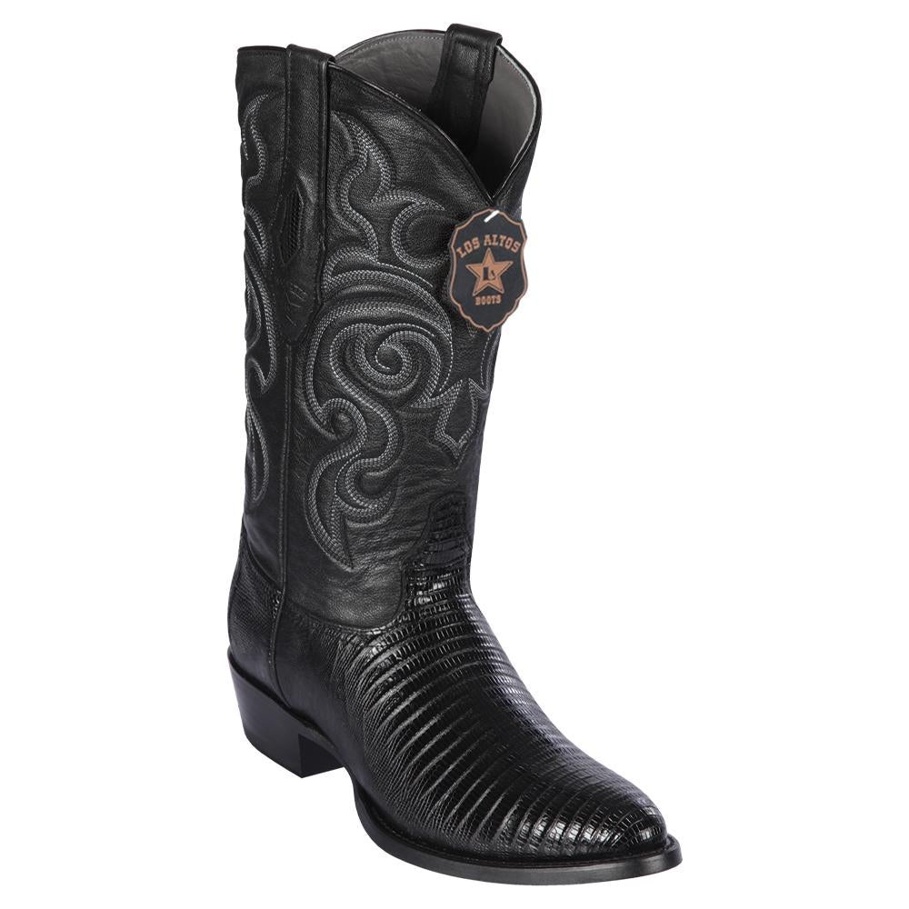 Los Altos | Black Lizard Cowboy Boots R-Toe | Black