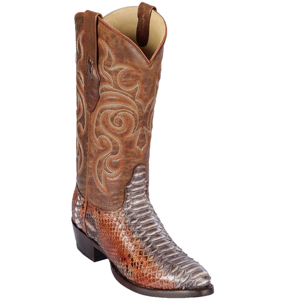 Los Altos | Mens Snakeskin Boots | Rustic Cognac