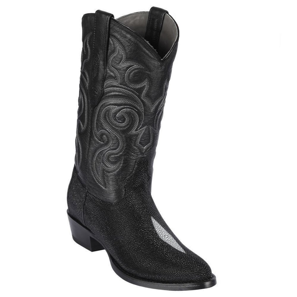 Los Altos | Single Stone Stingray Cowboy Boots | Black