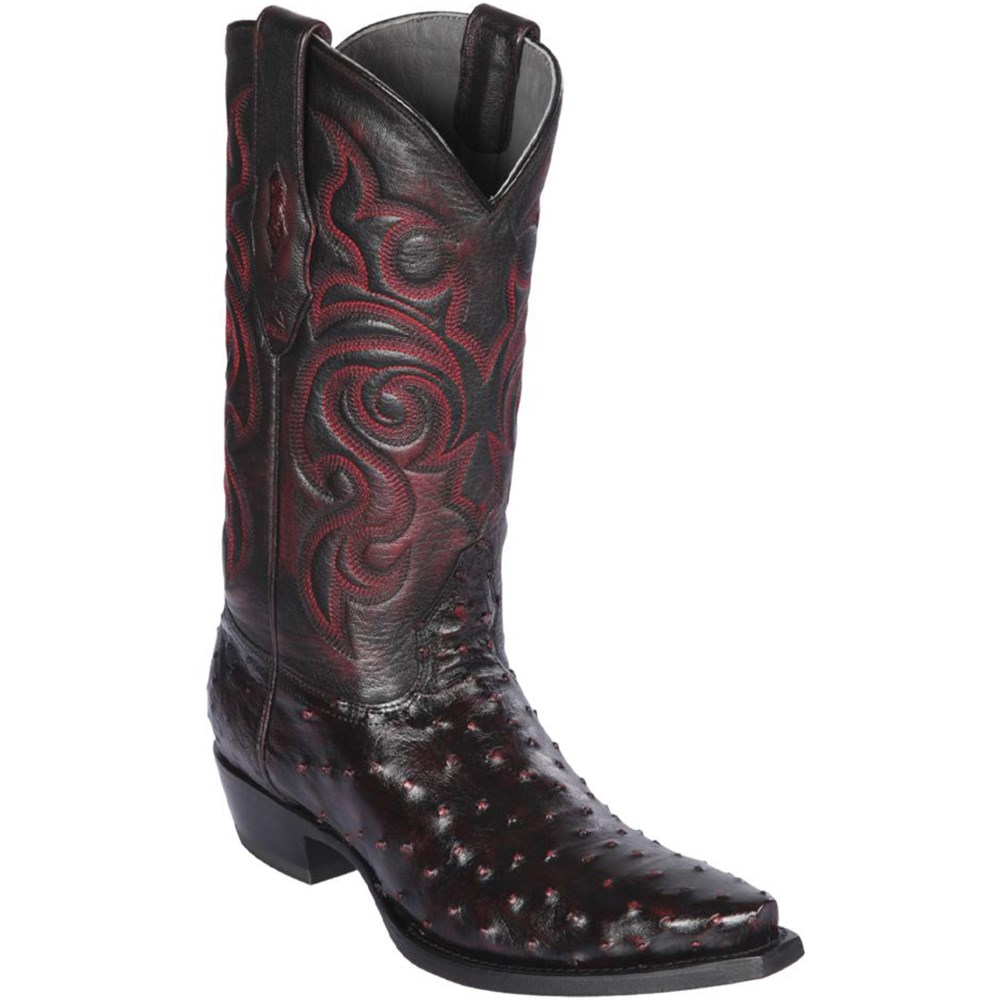 Los Altos | Ostrich Western Boots Black Cherry | Black Cherry