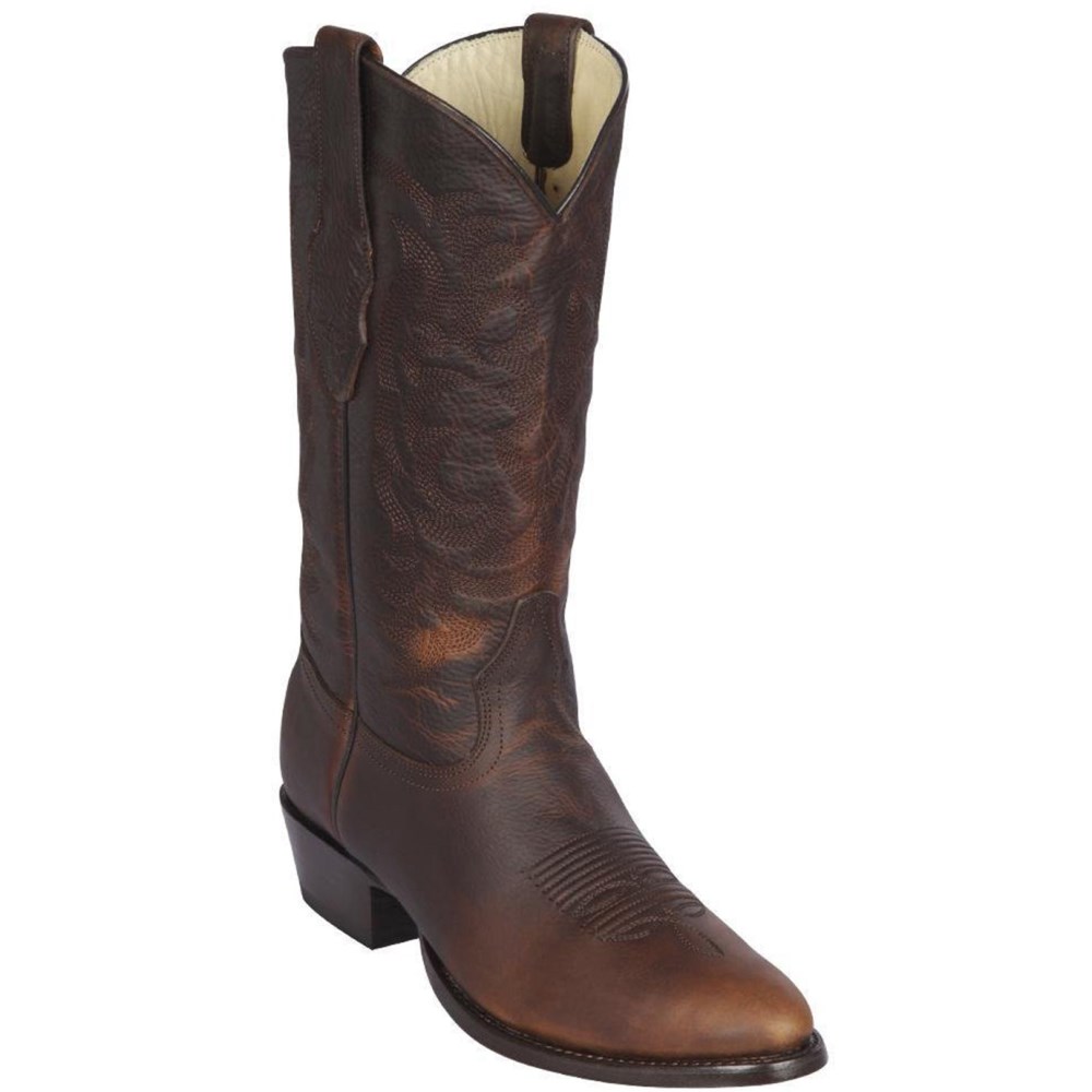 Los Altos | Classic Round Toe Cowboy Boots | Walnut