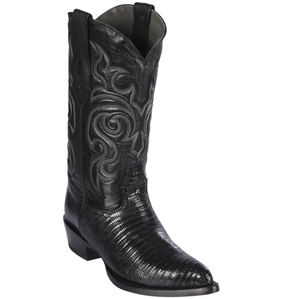 Los Altos | Black Lizard Cowboy Boots J-Toe | Black