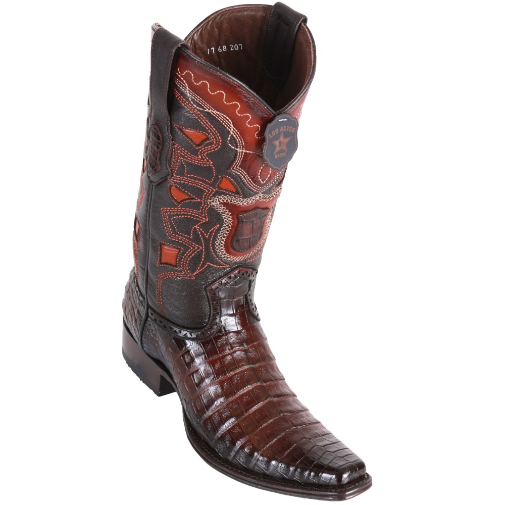 Los Altos | Caiman Boots European Square Toe - Faded Brown | Fad