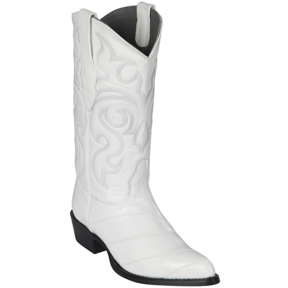 Los Altos | White Eel Skin Boots | White