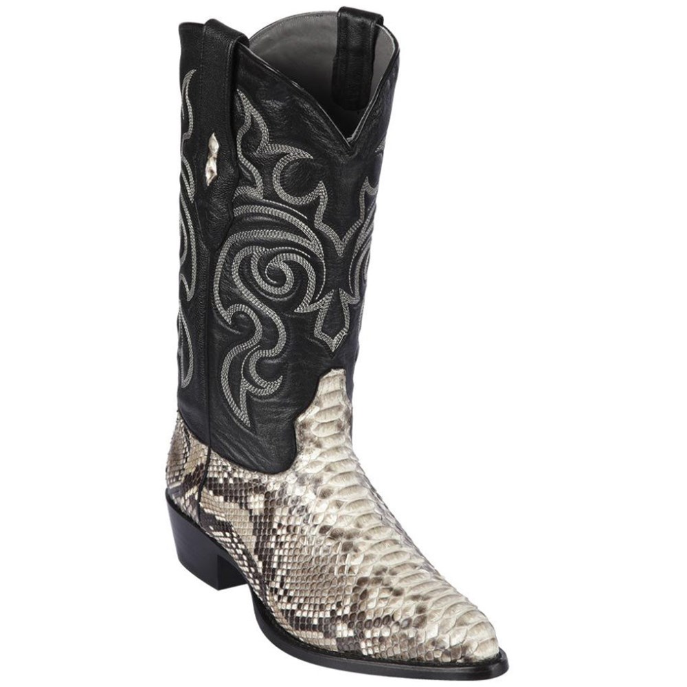 Los Altos | Natural Python Snakeskin J-Toe Cowboy Boots | Natura