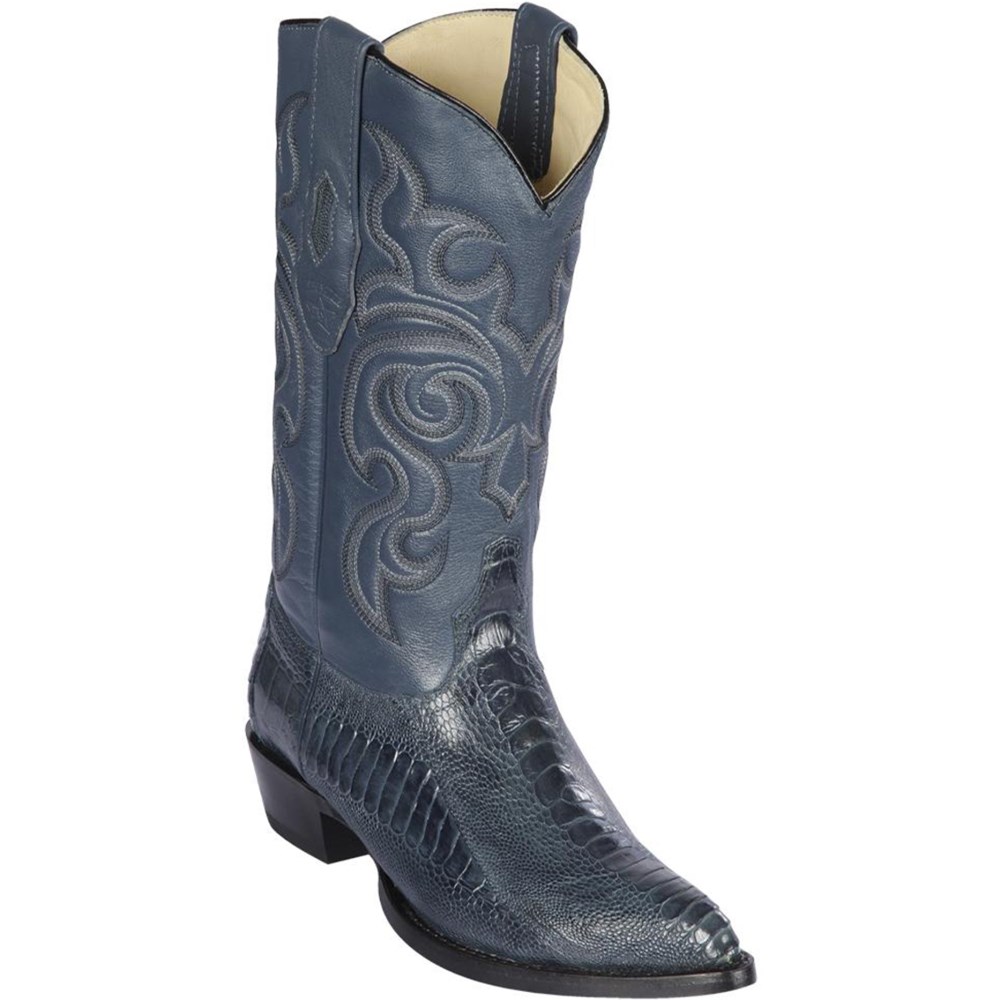 Los Altos | Blue Ostrich Leg Cowboy Boots J-Toe | Blue Jean