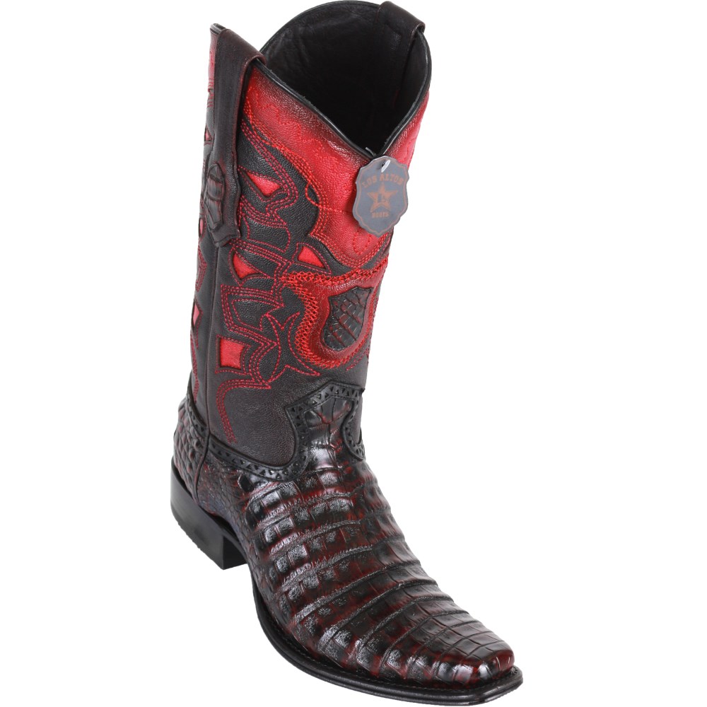 Los Altos | Caiman European Toe Black Cherry Western Boots | Bla