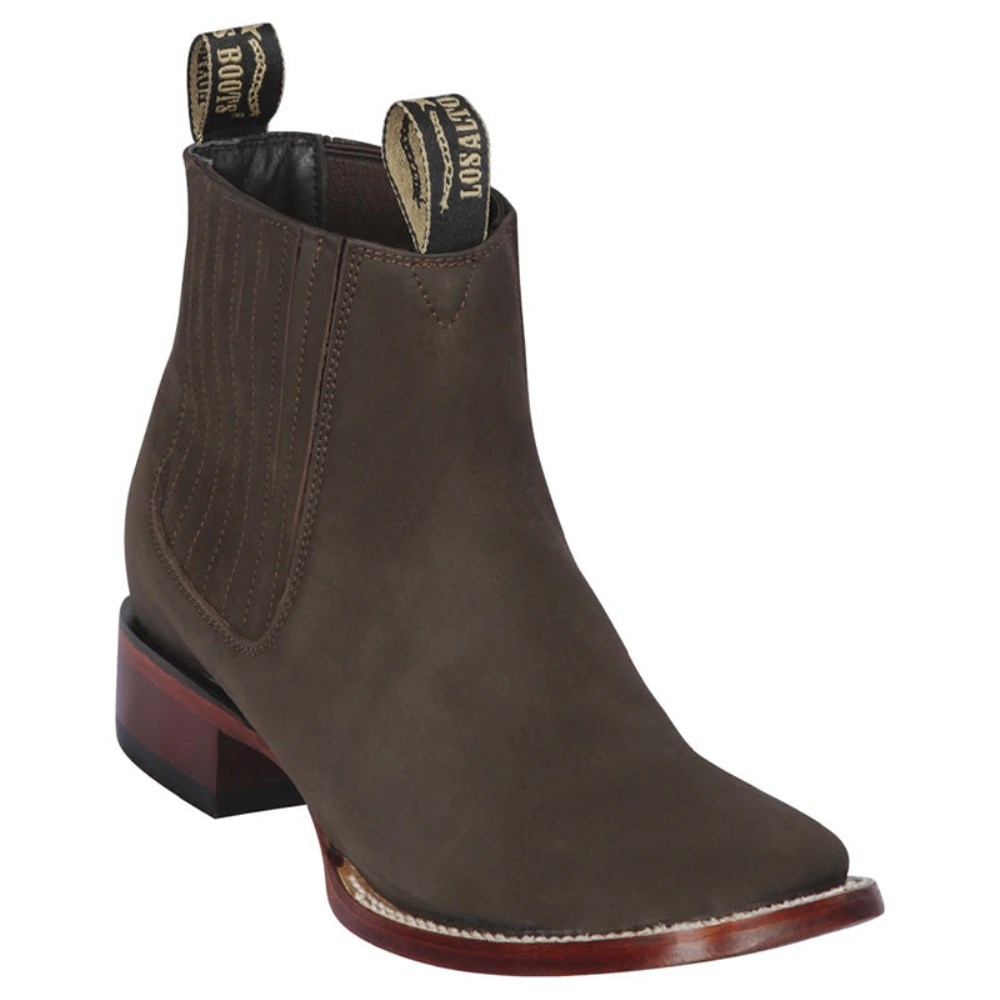 Los Altos | Brown Ankle Square Toe Boots | Brown