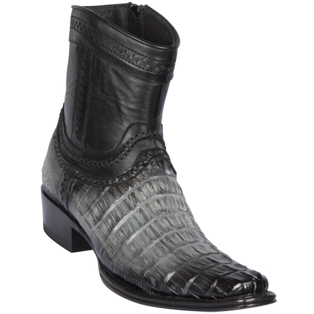 Los Altos | Ankle Caiman Tail Boots | Grey