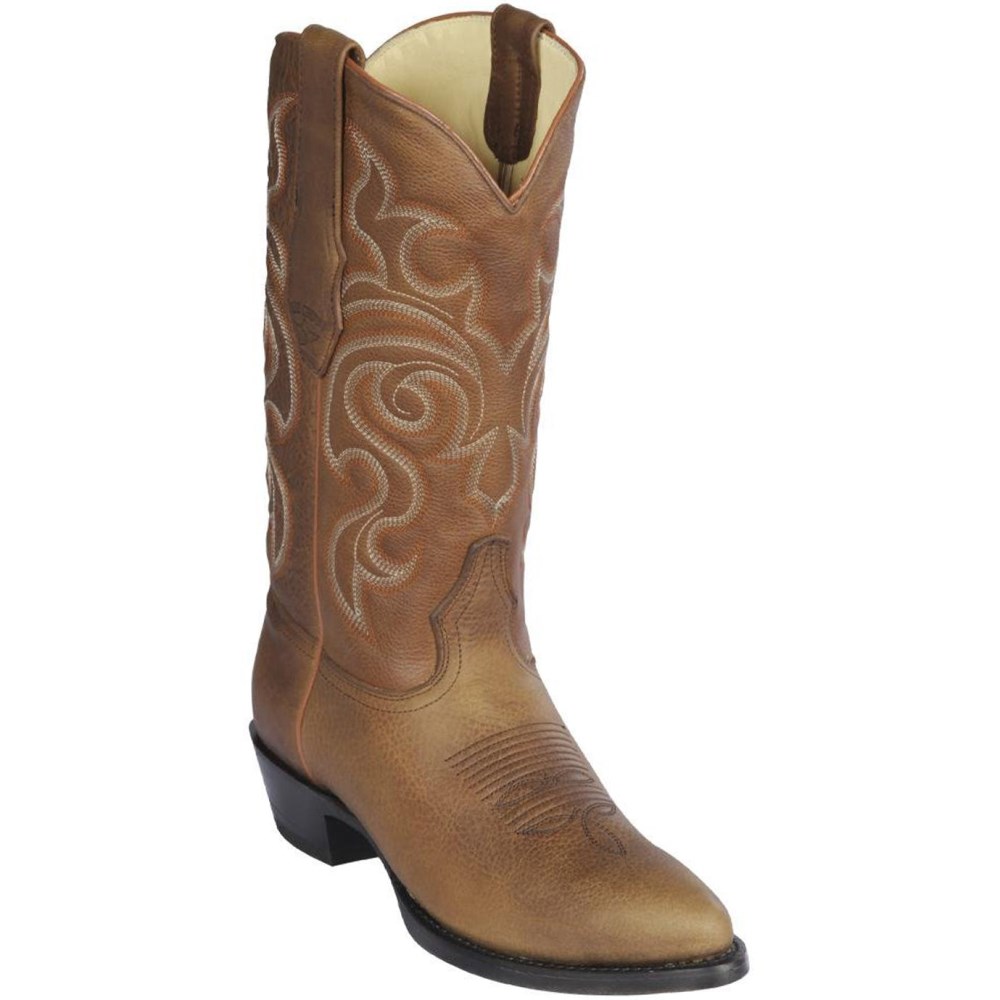 Los Altos | Classic Medium Round Toe Cowboy Boots | Honey