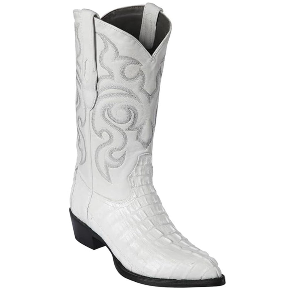 Los Altos | White Crocodile Boots | White