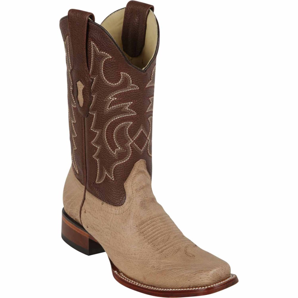 Los Altos | Mens Square Toe Smooth Ostrich Western Boots | Mocka