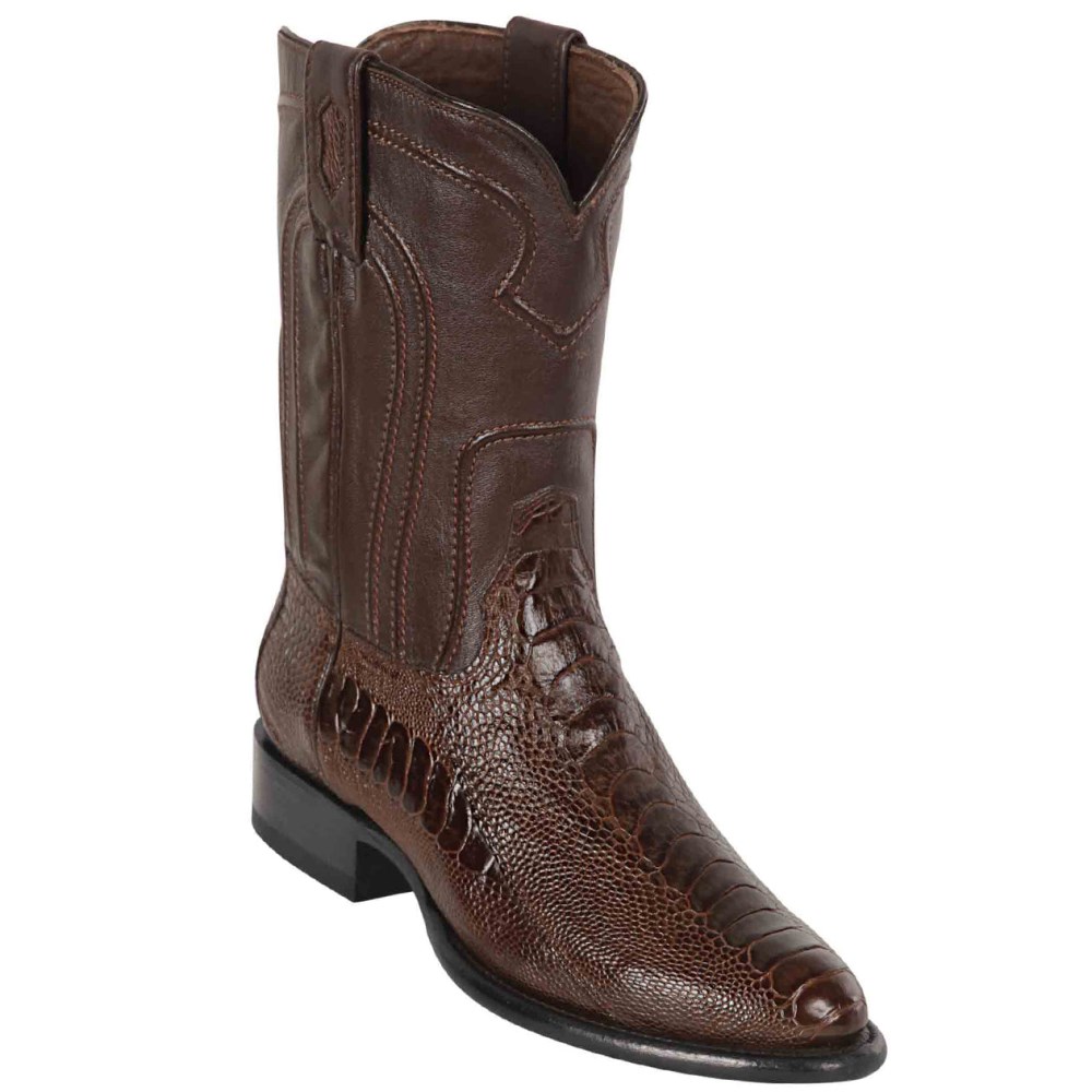 Los Altos | Brown Roper Ostrich Leg Western Boots | Brown