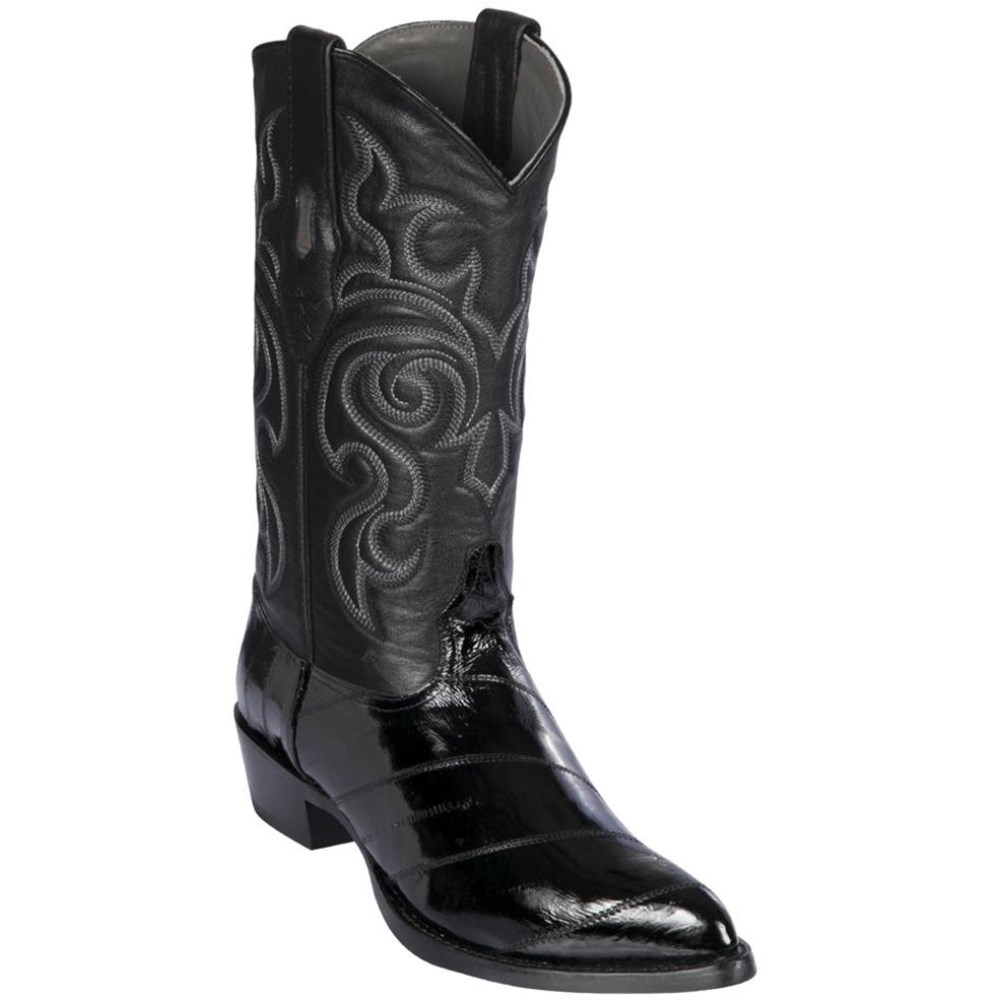 Los Altos | Black Eel Cowboy Boots | Black