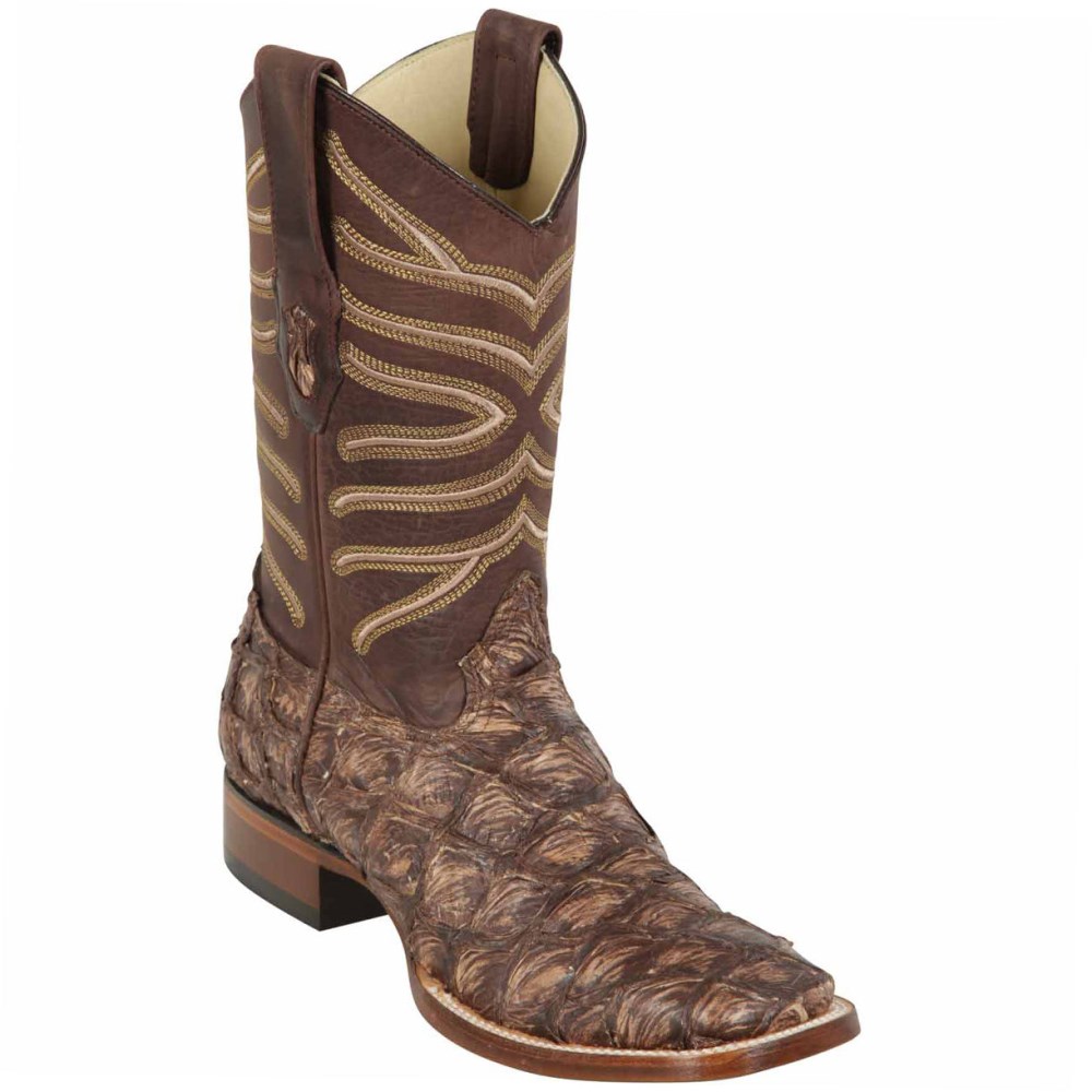 Los Altos | Rustic Brown Pirarucu Cowboy Boots | Rustic Brown