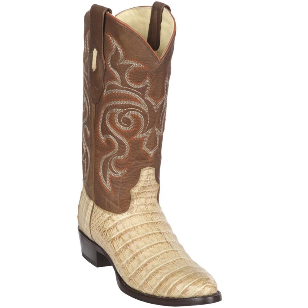 Los Altos | Honey Caiman Belly R-Toe Cowboy Boots | Honey