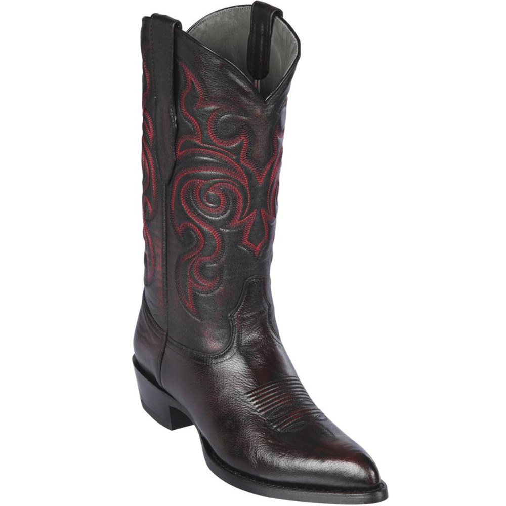 Los Altos | Black Cherry Goat Cowboy Boots J-Toe | Black Cherry