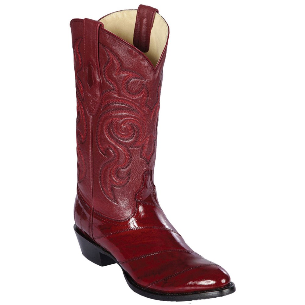 Los Altos | Eel Burgundy R-Toe Boots | Burgundy