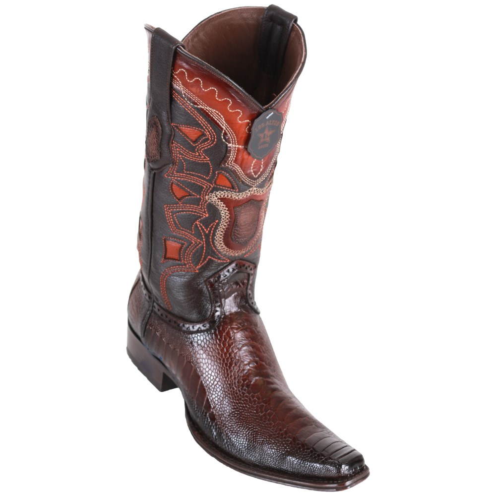 Los Altos | Ostrich Leg Brown European Square Toe Western Boots