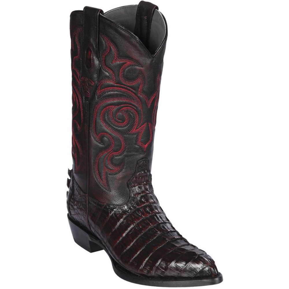 Los Altos | Caiman Tail Boots J-toe Black Cherry | Black Cherry