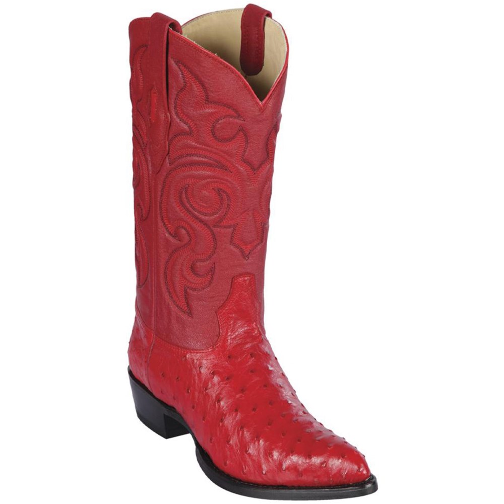 Los Altos | Red Ostrich Cowboy Boots | Red