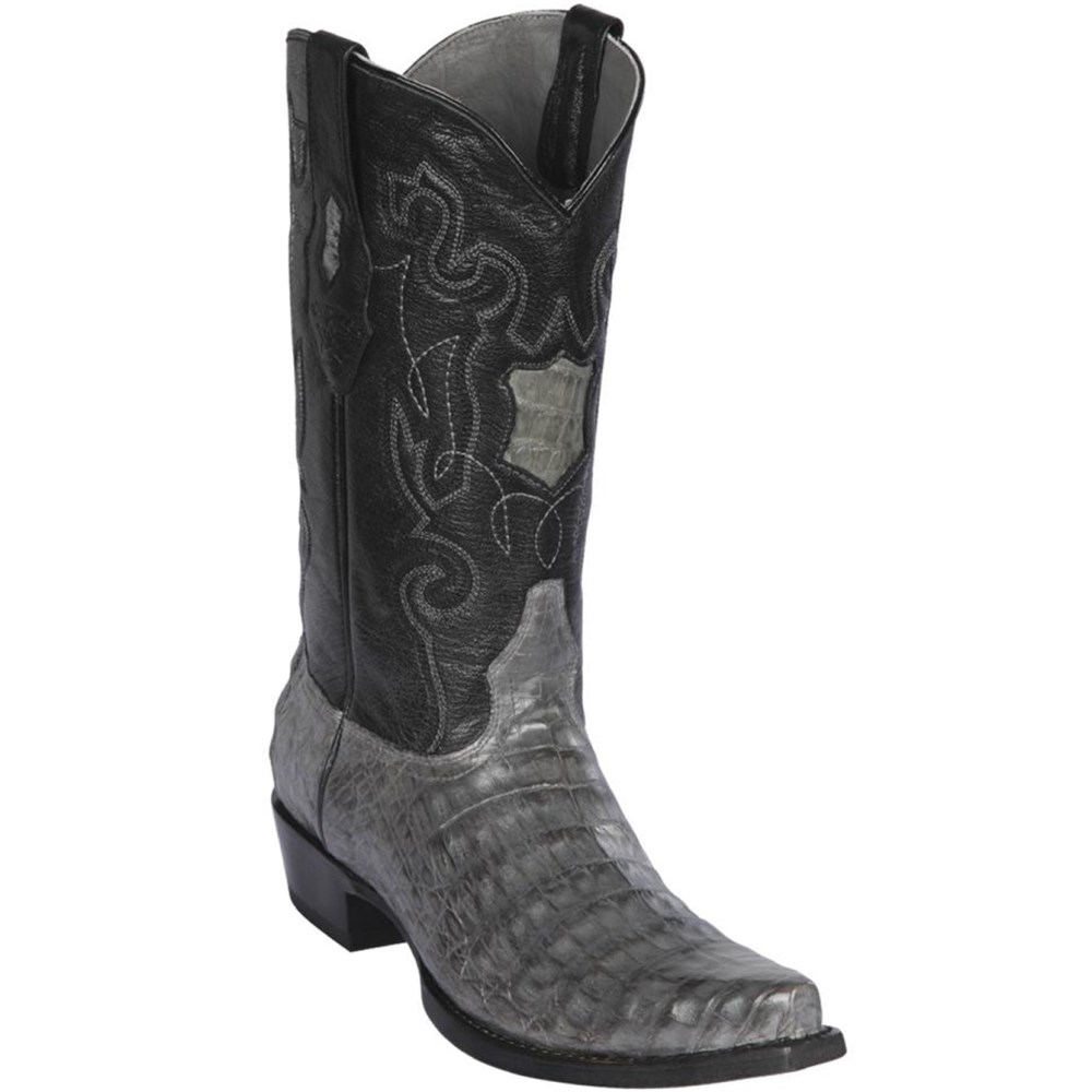 Los Altos | Grey Caiman Cowboy Boots - Snip Toe | Grey