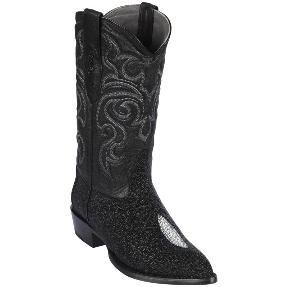 Los Altos | Single Stone Stingray Boots J-Toe | Black