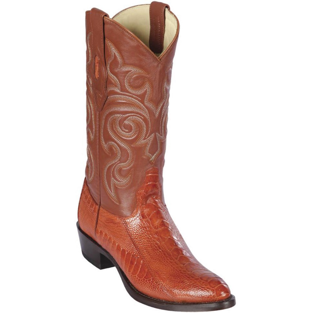 Los Altos | Cognac Round Toe Ostrich Leg Western Boots | Cognac