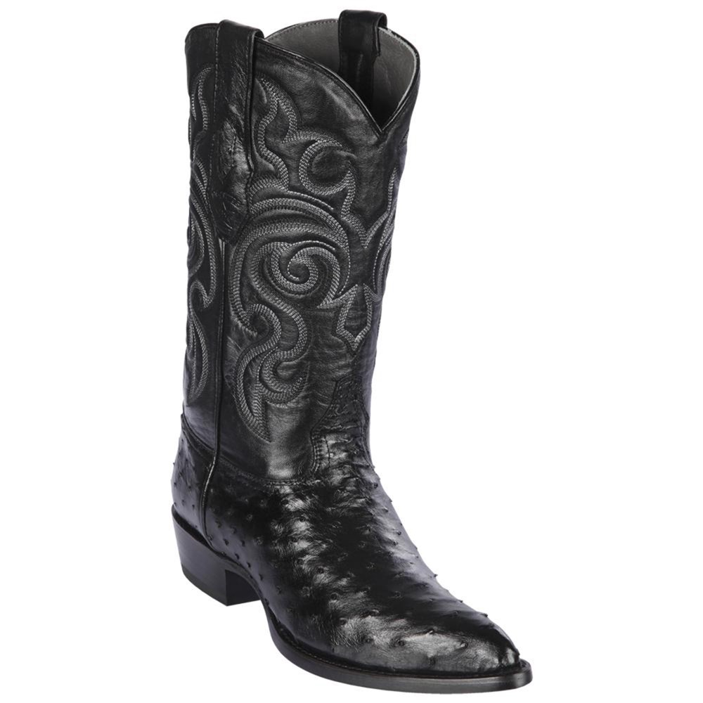 Los Altos | Black Ostrich Cowboy Boots | Black