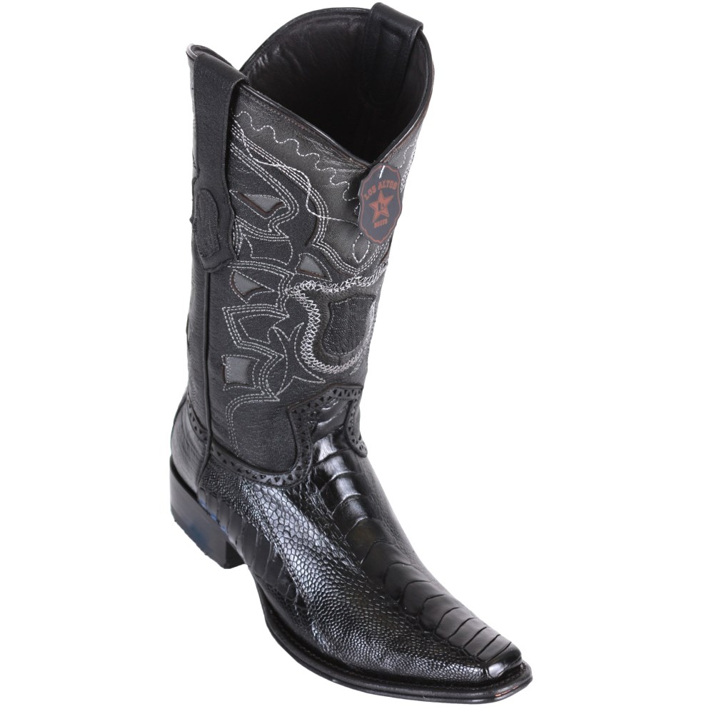 Los Altos | Ostrich Leg European Toe Western Boots | Black