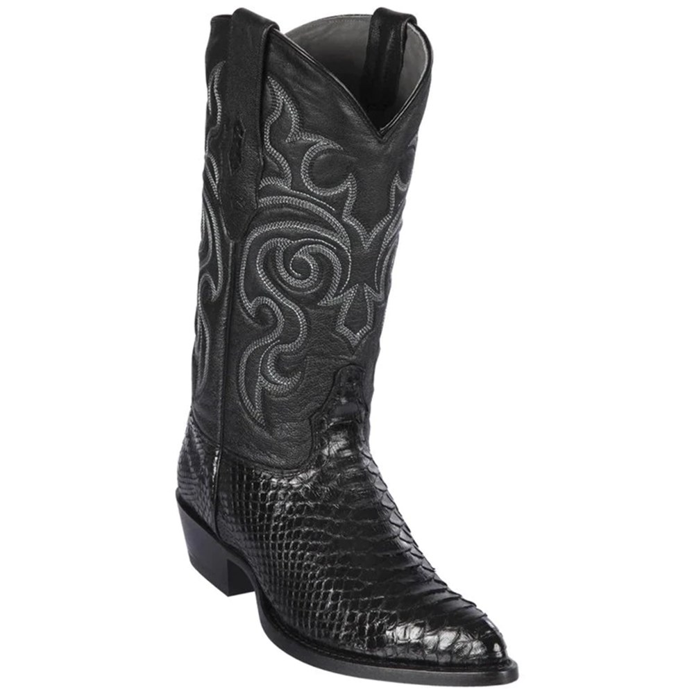 Los Altos | Black Snakeskin Boots | Black