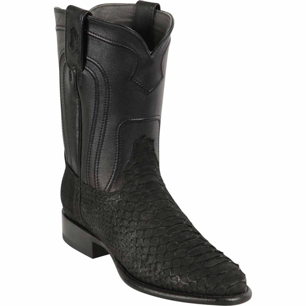 Los Altos | Black Snakeskin Roper Boots | Black