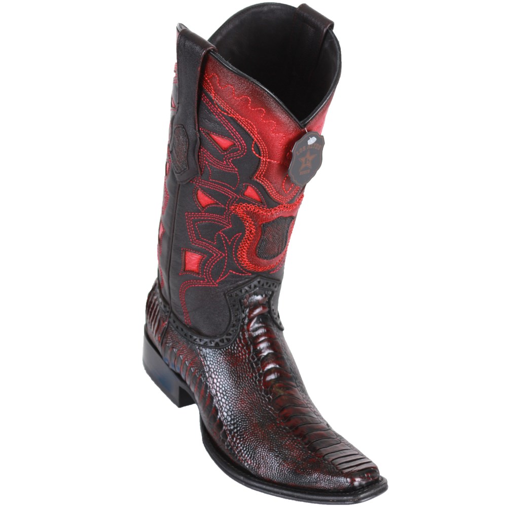 Los Altos | Ostrich Leg Black Cherry European Western Boots | Bl