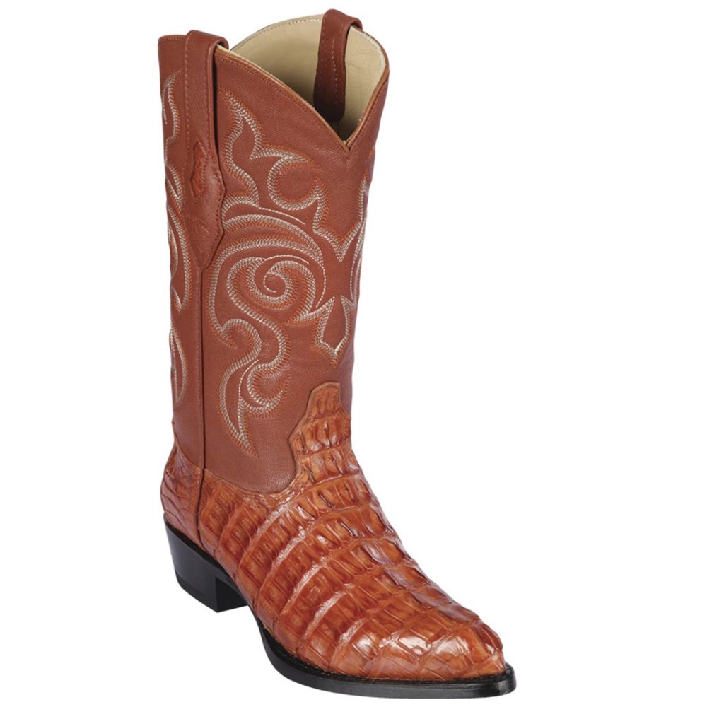 Los Altos | Cognac Caiman Tail Western Boots | Cognac