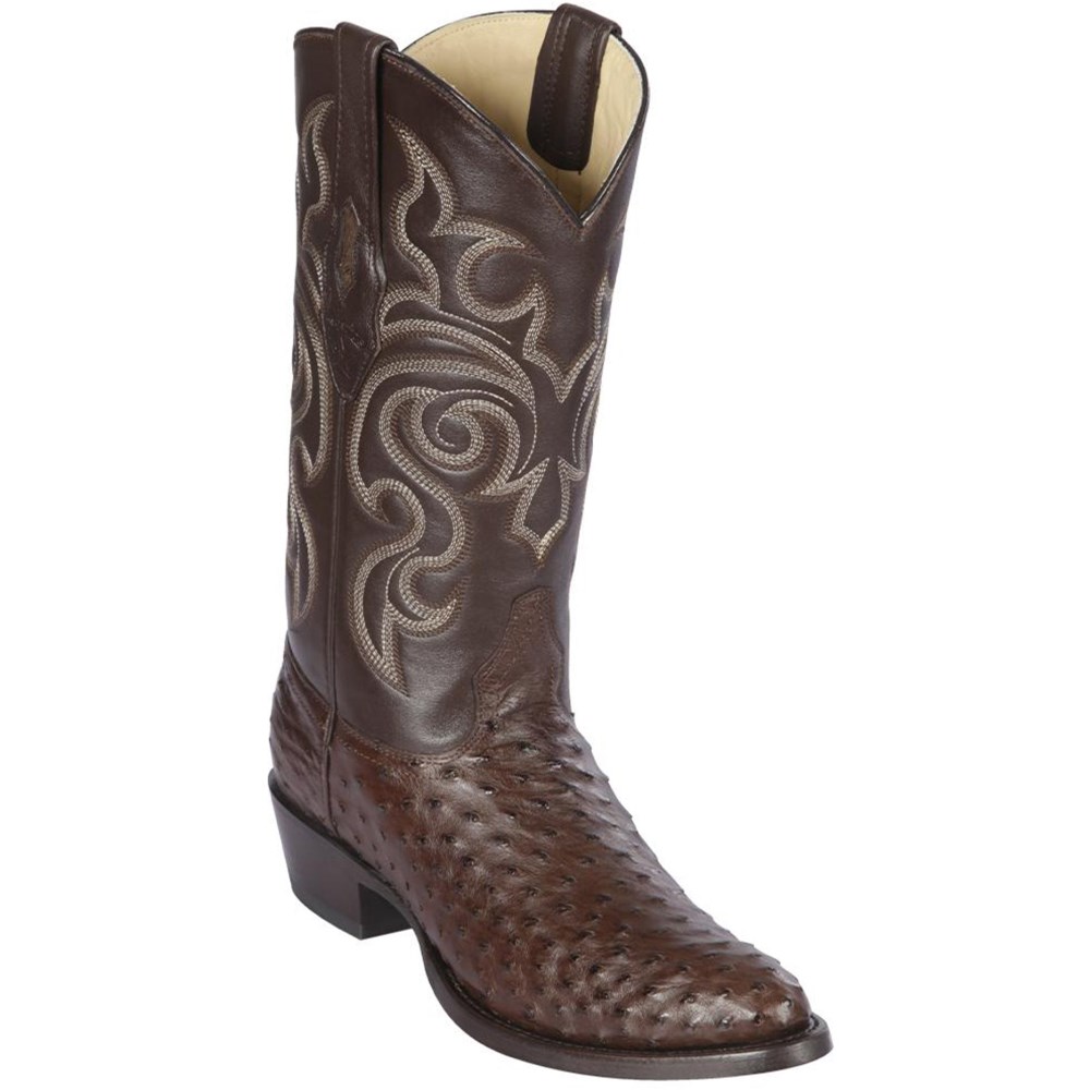 Los Altos | Brown Ostrich Boots | Brown