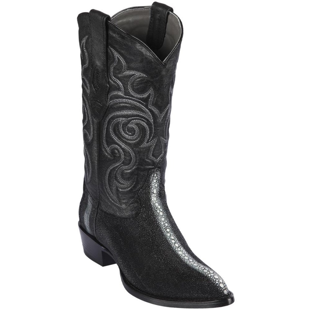 Los Altos | Stingray Rowstone J-Toe Cowboy Boots | Black