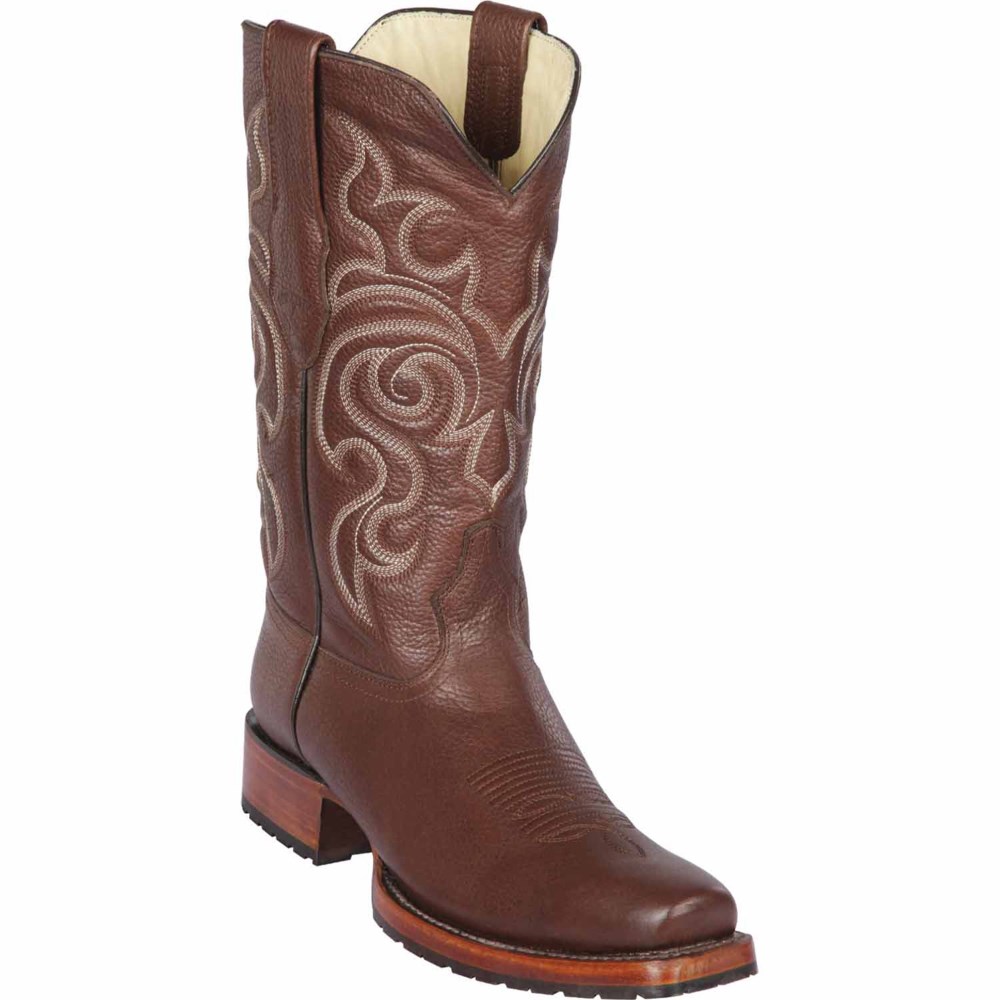 Los Altos | Brown Square Toe Cowboy Boots | Brown