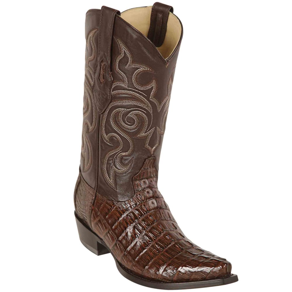 Los Altos | Men's Brown Caiman Tail Cowboy Boots | Brown