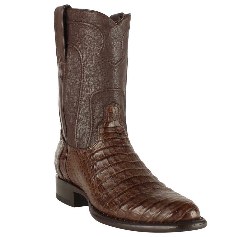 Los Altos | Caiman Belly Roper Boots | Brown