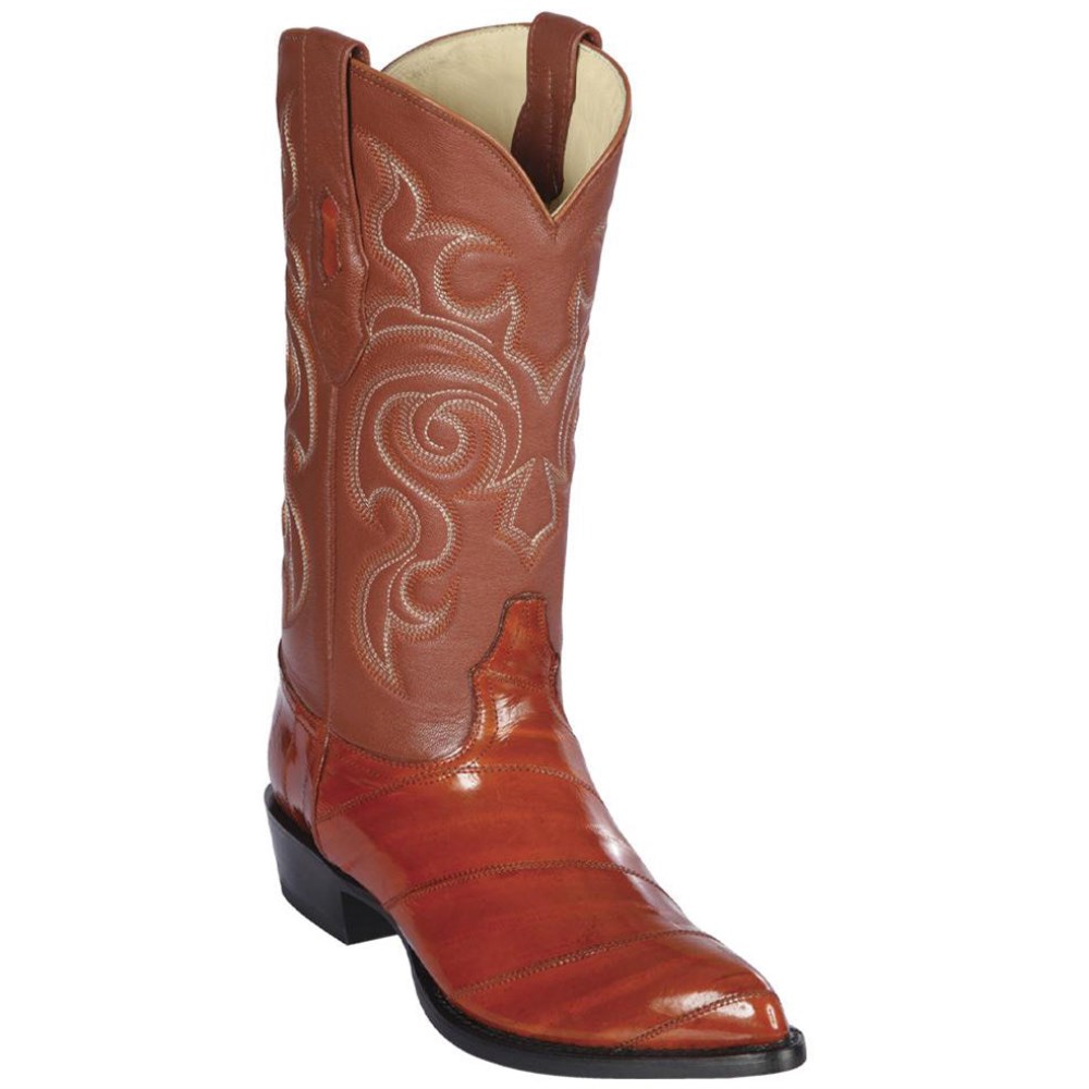 Los Altos | Eel Skin Western Boots - Cognac | Cognac