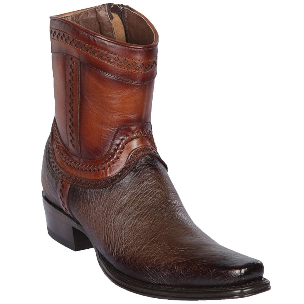 Los Altos | Brown Smooth Ostrich Short Cowboy Boots | Brown