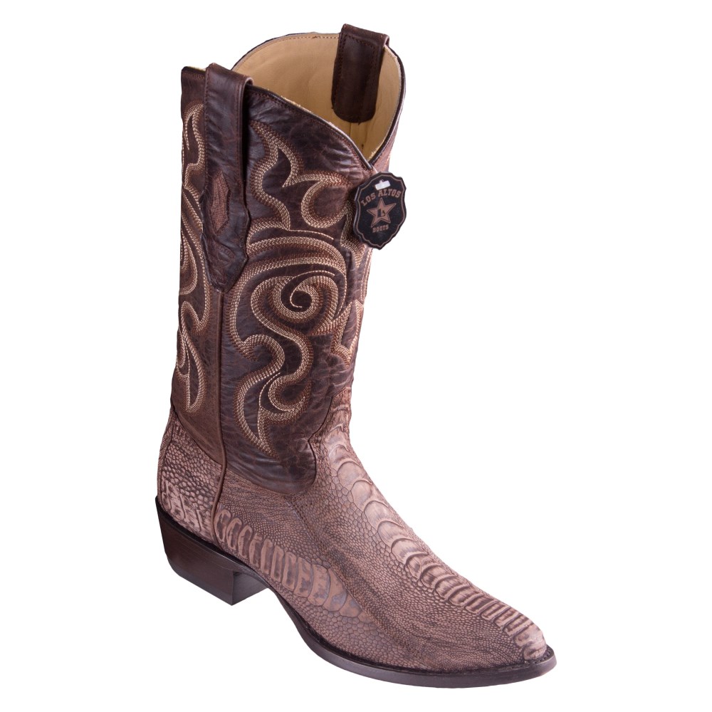 Los Altos | Sanded Brown Ostrich Leg Boots | Sanded Brown