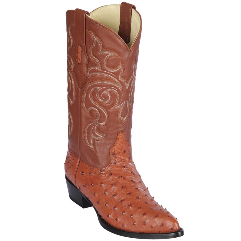 Los Altos | Cognac Ostrich Cowboy Boot J-Toe | Cognac