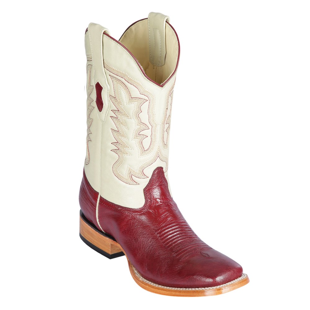 Los Altos | Smooth Ostrich Boots | Burgundy