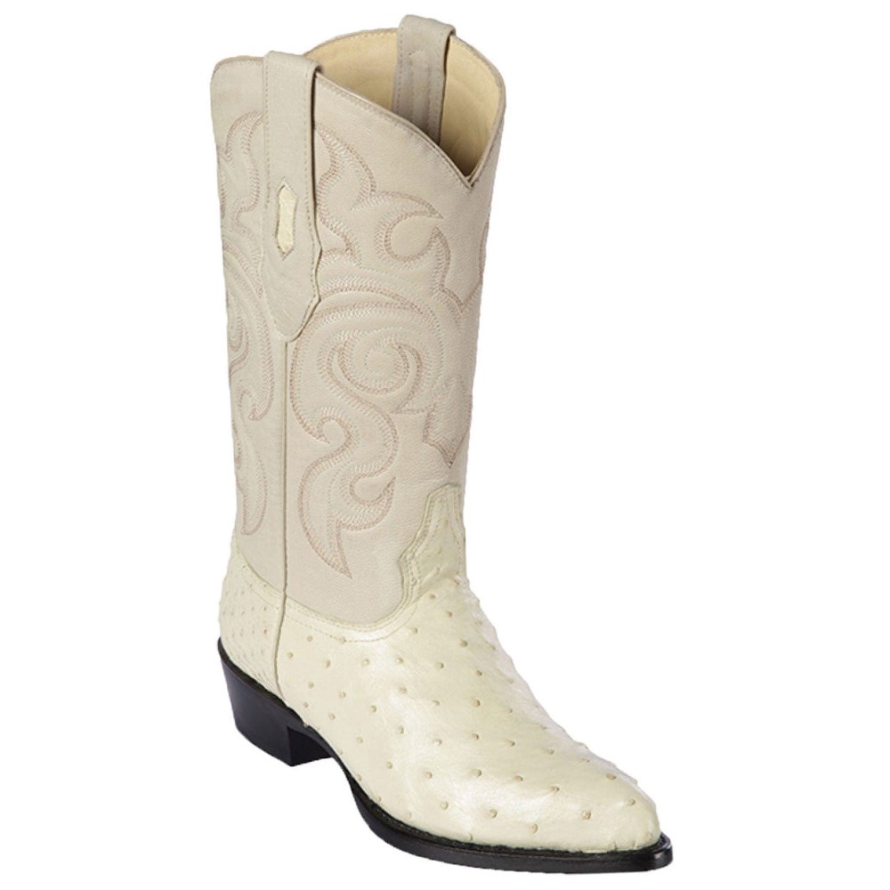 Los Altos | Winter-White Ostrich Cowboy Boots | Winter-White