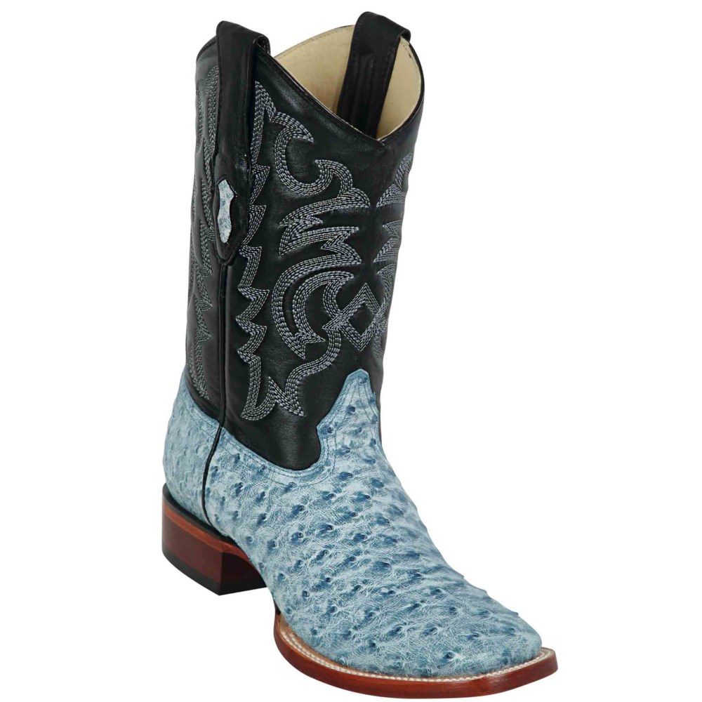 Los Altos | Mens Blue Ostrich Boots | Blue Rustic