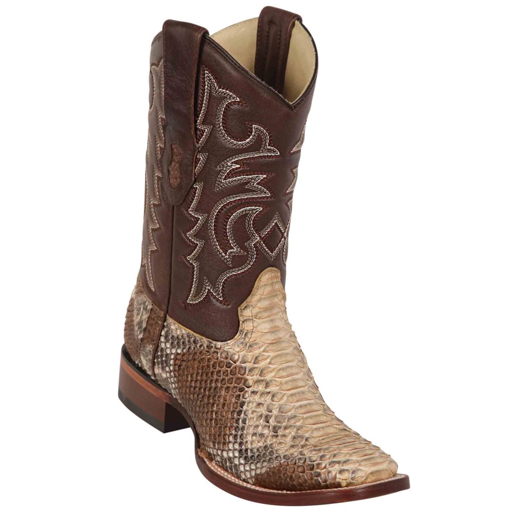 Los Altos | Square Toe Snakeskin Boots | Oryx