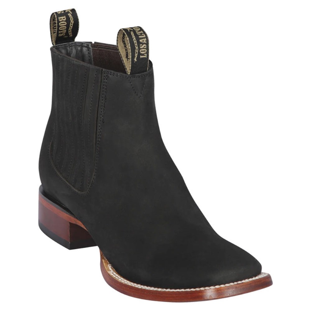 Los Altos | Black Square Toe Ankle Boots | Black