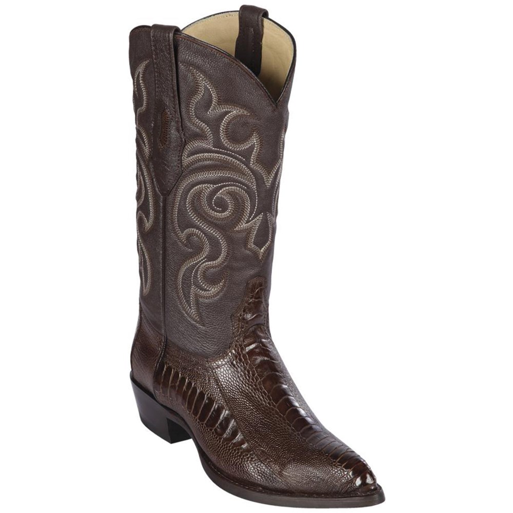 Los Altos | Brown Ostrich Leg Cowboy Boots J-Toe | Brown