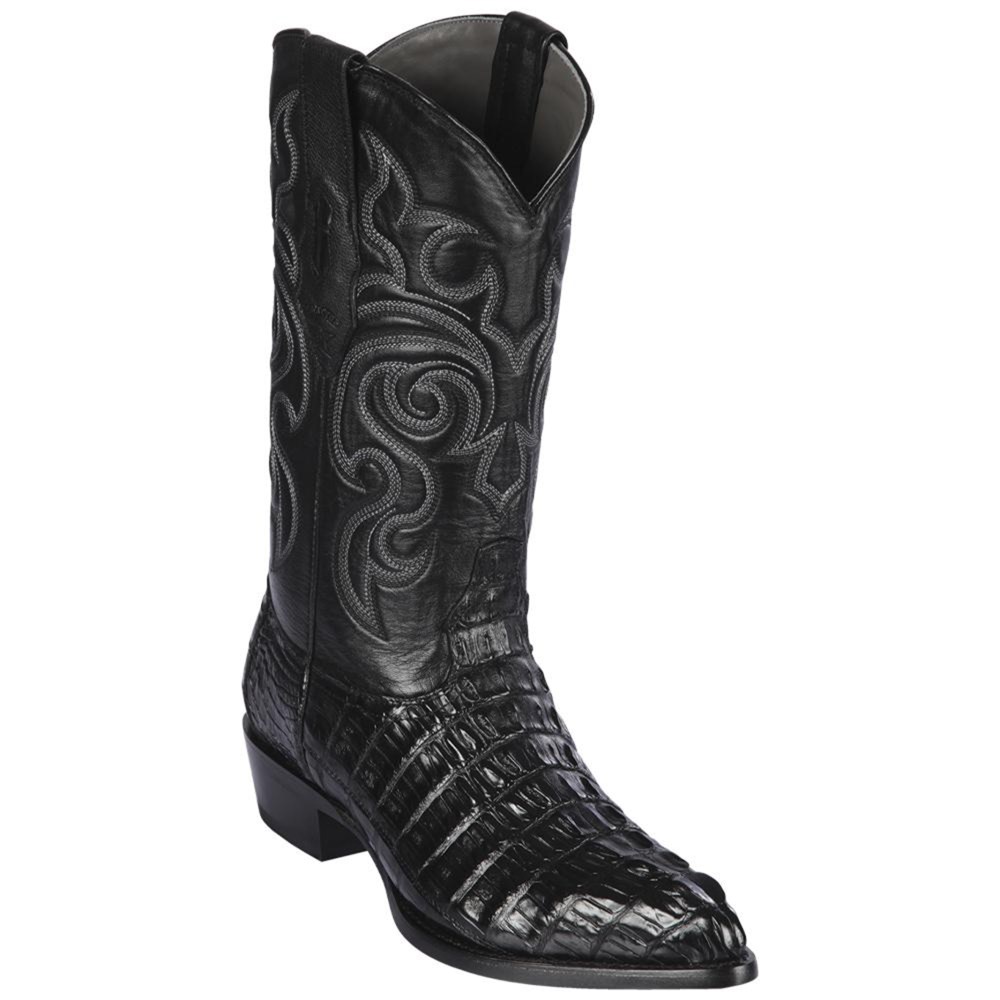 Los Altos | Black Caiman Tail Cowboy Boots | Black